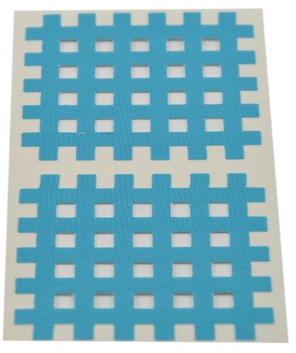 Medicalcorner24 Kinseologie Gittertape 5,2 cm x 4,4 cm 10 Bögen in Blau, Cross Patches, Cross Tape