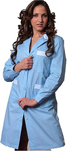 Kittel Schürze Damen Schule Reinigung Hotel Kindergarten Küche Zimmermädchen, hellblau