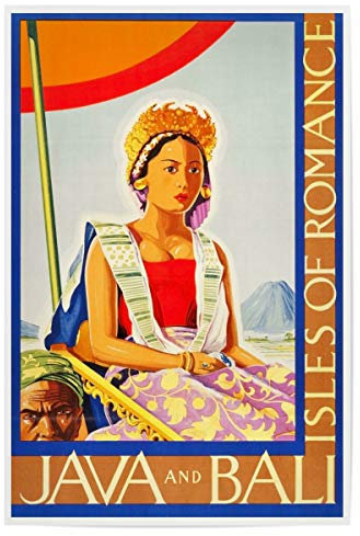 artboxONE Poster 30x20 cm Reise Java Art Bali Vintage Travel Poster Home Decor Print