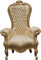 Casa Padrino Barock Thron Sessel Majestic Medium Gold Muster/Gold mit Bling Bling Glitzersteinen - Riesensessel - Thron Stuhl Tron