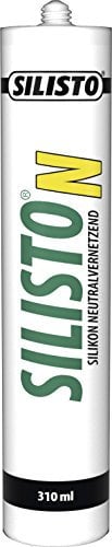 SILISTO Sanitär Silikon, Silikondichtstoff, Fugendichtstoff Neutralvernetzend, Bau-Silikon, Silicondichtstoff, Qualitätsdichtstoff Schwarz 310 ml