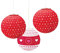 Amscan 240028 - Lampion-Set Herzen, 3 Stück, Durchmesser 24 cm, Papier, Hängedekoration, Valentinstag, Liebe
