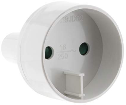 Zenitech - Adaptador De Enchufe De Viaje De EE. UU. A UE - Enchufe Macho De EE. UU. A Enchufe Hembra De Europa - Compatible con Dispositivos Electrónicos - Conexión Segura Y Duradera - Blanco