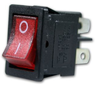 world-trading-net - Mini-Wippenschalter rot, 2-polig, max. 250V/3A