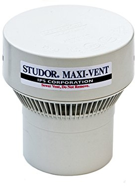 Studor 20342 Maxi-Vent Air Admittance Valve with Push-Fit Rubber Connector, White