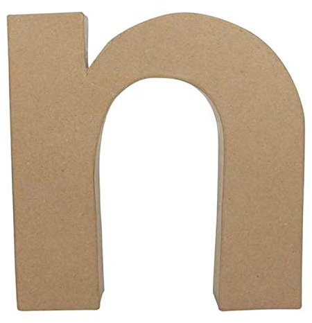Décopatch AC407O Buchstabe n Fantasie aus Pappmaché, 5 x 22 x 22 cm, zum Verzieren, ideal für Ihre Wohndeko, Kartonbraun