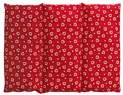 GIRAFFENLAND Körnerkissen 40x30cm groß - 3-Kammer Kissen - Herzen-rot mit Weizen