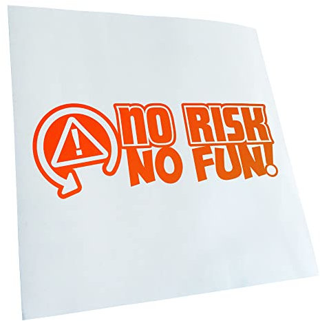 Kiwistar Autoaufkleber - No Risk No Fun Racing Rennsport Auto Aufkleber für Auto, Laptop, Fahrrad, LKW, Motorrad mehrfarbig JDM Decal Racing