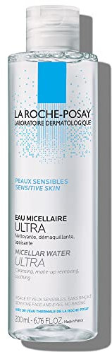 La Roche Posay Mizellen-Reinigungsfluid Ultra für empfindliche Haut, Gesichtsreinigung und Make-up-Entferner mit Mizellen-Technologie, Mizellenwasser, Reinigungswasser, Gesichtswasser, 200 ml