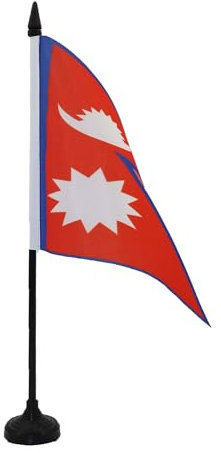 AZ FLAG - Tischflagge Nepal - 21x14 cm - Nepalesische Tischfahne 14 x 21 Cm - Flaggen
