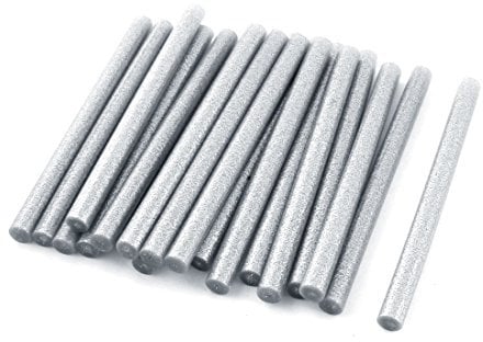 sourcingmap 20Pcs 11mmx150mm Silver Tone Glitter Electric Hot Melt Gun Glue Sticks