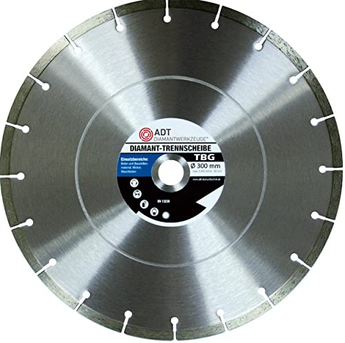 ADT DIAMANTWERKZEUGE | Diamanttrennscheibe TBG Premium Trennscheibe für Beton & Granit | (Ø 300mm /25,4 mm Bohrung)