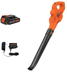 BLACK+DECKER Cordless Leaf Blower with Battery and Charger 20V MAX, Electric Leaf Blower 130 mph Air Speed, Lightweight Design (LSW221)