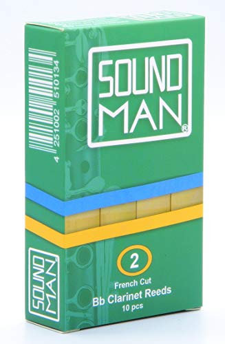 10 Blättchen für Böhm-Klarinette Soundman® Boehm Böhmklarinette Clarinet Klarinettenblättchen Klarinettenblätter Rohrblättchen Rohrblätter Holzblätter Holzblättchen 1 Schachtel (2,0)