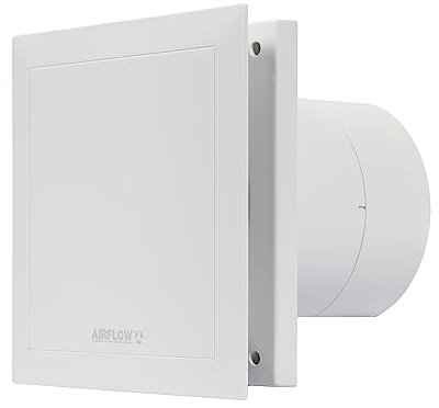 Airflow® QT120B Aspiratore Bagno Base, 120 mm, Made in Germany, 2 Velocità, 32 dB(A), 10/13 W, Fino a 47 l/s, QuietMark, Garanzia 3 Anni