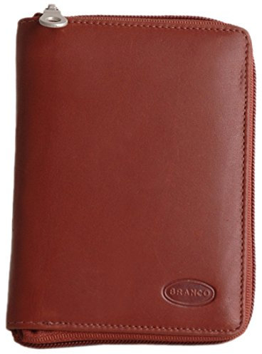 Große Geldbörse, Portemonnaie Größe L, Echt-Leder, für Damen und Herren, Braun, Branco 12052z