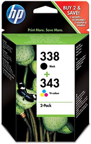 Inkjetpatrone 338/343, Inhalt 1x 11, 1x 7ml, schwarz, cyan, magenta, gelb