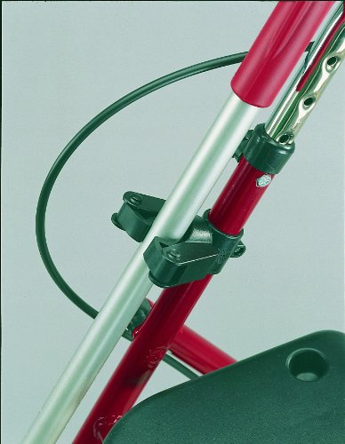 Toolflex Gehstockhalter für Rollator und Rollstuhl, Befestigung an 22mm Rohren, für Gehstöcke mit D= 15-20 mm, Schwarz