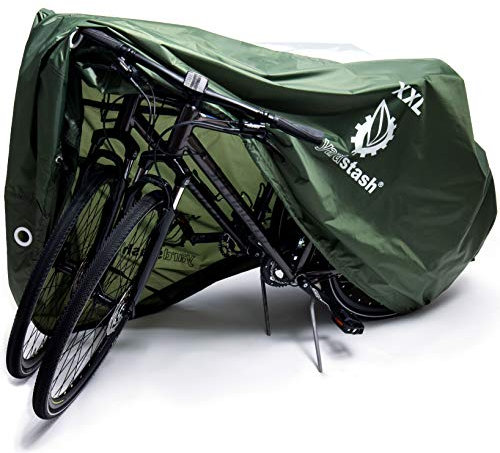 YardStash Housse de vélo - XXL - Réfléchissante - Pour le rangement extérieur - Imperméable et résistante aux intempéries - Bâche de jardin pour vélos, tricycles 29ers et vélos électriques - Vert