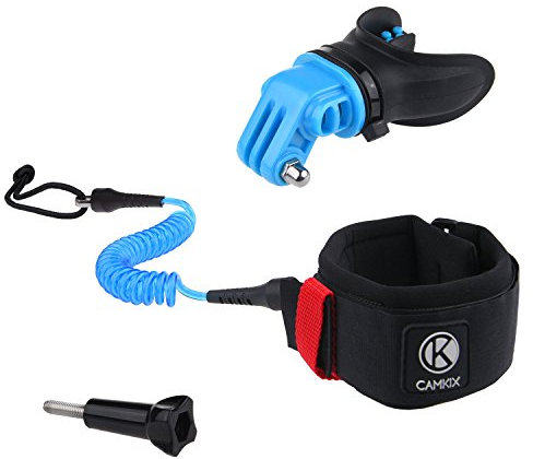 CAMKIX Surf Embout de Bouche et la Courroie de Bras Compatible avec Tous Les caméras GoPro Hero et Autres caméras avec Support Compatible - Mains Libres pour Les Sports d'action d'eau