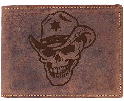 Greenburry Biker-Portemonnaie für Männer - Leder-Geldbörse für Trucker - handlicher Geldbeutel - Geschenk für Männer - 12,5x8,5x2,5 cm