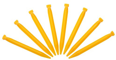 Zeltheringe Set - outdoorer Eagle Claw - 8 Stück Kunstoff-Heringe inkl. Transportbeutel, ideale Erdnägel für Trekking und Camping auf durchmischten Böden, Verwendung auch als Sandheringe