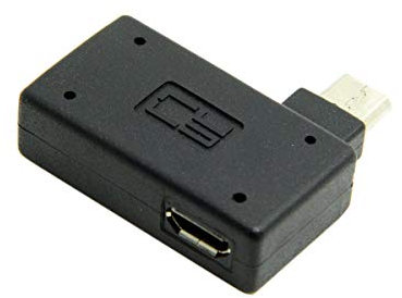 chenyang Adaptador de host micro USB 2.0 OTG en ángulo recto de 90 grados con alimentación USB para teléfono celular y tableta
