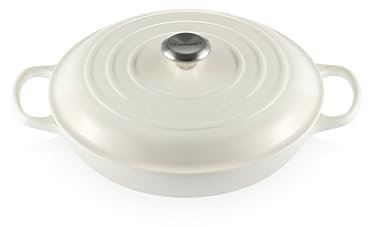 Le Creuset Enameled Cast Iron Signature Braiser, 3.5 qt., White