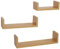 Bremen 3 Display U Shaped Floating Wall Shelves Book Storage Shelf Display Unit Oak