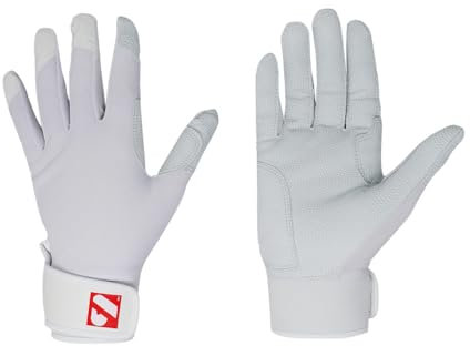 BARNETT BBG-01 Baseball Schlagmann Batting Handschuhe (Weiß, M)