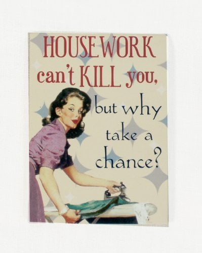 Housework can't kill you... funny fridge magnet (hb lg)