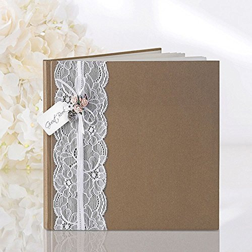 Livre d'or kraft avec dentelle