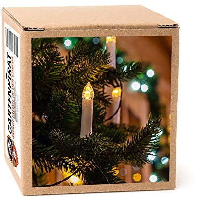 Gartenpirat Lichterkette mit 30 Kerzen LED warmweiß 14,5 m Kerzenlichterkette innen außen