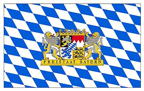 Bandera del Estado de Baviera con bandera de león, multicolor, 150 x 90 x 1 cm 16990
