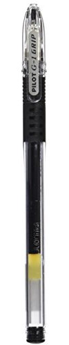 Pilot G1 Grip, Bolígrafo Roller de Gel (0.5 mm), Negro, 12 Unidades