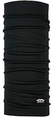 P.A.C. Merino Wool Total Black Multifunktionstuch - Merinowoll Schlauchtuch, Halstuch, Schal, Kopftuch