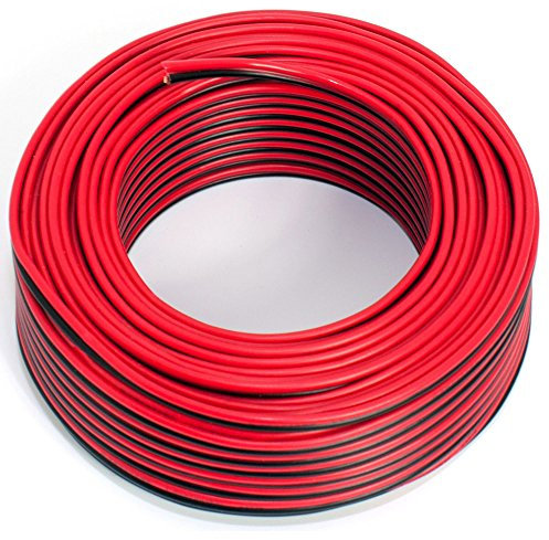 SeKi Cable para altavoz (2 x 0,75 mm², 25 m), color rojo y negro