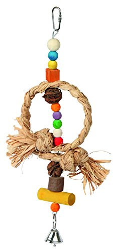 Kerbl Pet Vogelspielzeug Nature mit Glocke u. Bast, Höhe 36 cm