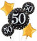 Amscan 3214501 - Folienballons Bouquet Sparkling Birthday 50, 5 Stück, Heliumballon