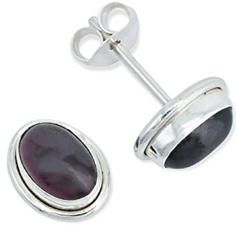 Ohrstecker 925 Silber Granat roter Stein Edelstein Ohrringe echt Silber Damen Sterling Silber Stecker Geschenk(MOS-039-02)