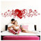 Grandora Wandtattoo Blumenranke Herz selbstklebend I rot 190 x 48 cm I Schlafzimmer Liebe Love Schmetterlinge Wandtatoo Wandaufkleber Wandsticker W642