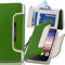 numia HTC One Mini 2 Hülle, Handyhülle Handy Schutzhülle [Book-Style Handytasche mit Standfunktion und Kartenfach] Pu Leder Tasche für HTC One Mini 2 Case Cover [Grün-Weiss]