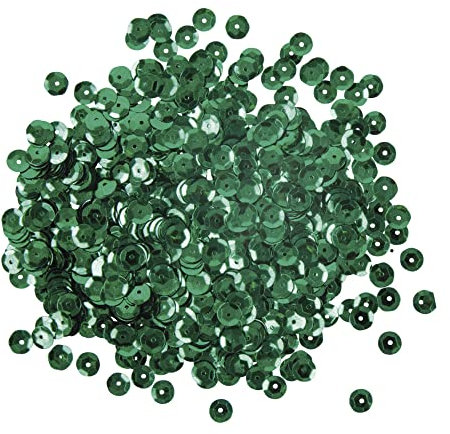 Rayher 3927012 Pailletten, gewölbt, 6 mm ø, blaugrün, SB-Box 4000 Stück