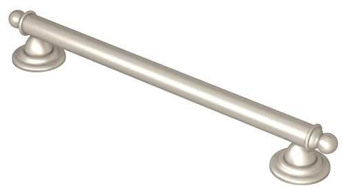 Moen YG2212BN Bathroom Safety 12-Inch Stainless Steel Traditional Bathroom Grab Bar, Brushed Nickel