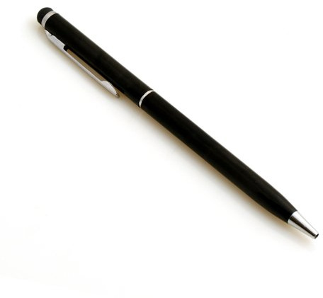 System-S 2 in 1 Stylus Stift Touch Pen kapazitiver Bildschirm Eingabe Stift und Kugelschreiber Schwarz für Smartphone Touchscreen Handy Tablet PC PDA