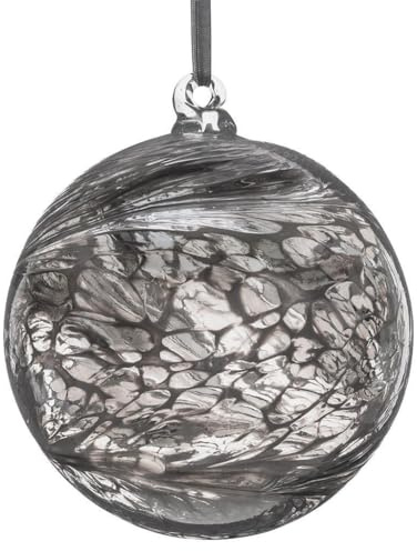 Hanging Glass Friendship Ball 10cm diameter , Silver