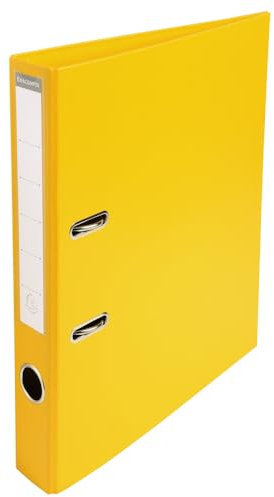 Exacompta 53549E 10er Pack Premium PVC-Ordner Prem´Touch. 5 cm schmal DIN A4 Ringordner Aktenordner Briefordner Büroordner Plastikordner Schlitzordner Gelb