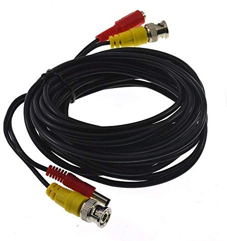 BW Cavo di alimentazione video BNC da 5 m per sistema di sicurezza CCTV DVR, da maschio a maschio, compatibile con macchina DVR, VCR, registratore DVD, TV, scheda di acquisizione, multiplexer,