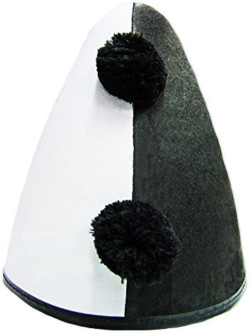 Pierro´s Kostüm Hut Harlekin schwarz-weiß Zubehör Clownhut Harlekinhut Damenhut / Herrenhut Accessoires für Karneval, Fasching, Halloween, Motto Party / Verkleidung Clown