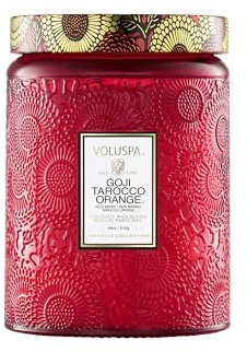 Voluspa Goji Tarocco Orange Candle, 18 oz, Coconut Wax Blend, Scented Candles for Home, 100 Hour Burn Time, Candle Jars